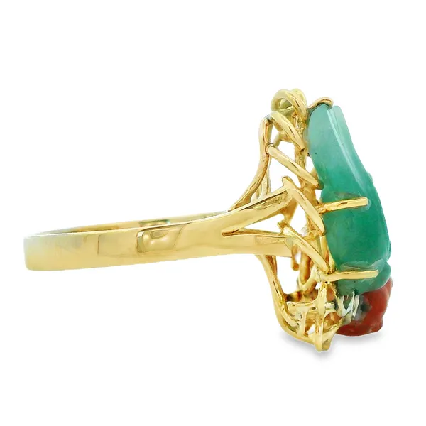14K Yellow Gold Jade Fashion Ring Image 4 Monarch Jewelry Winter Park, FL