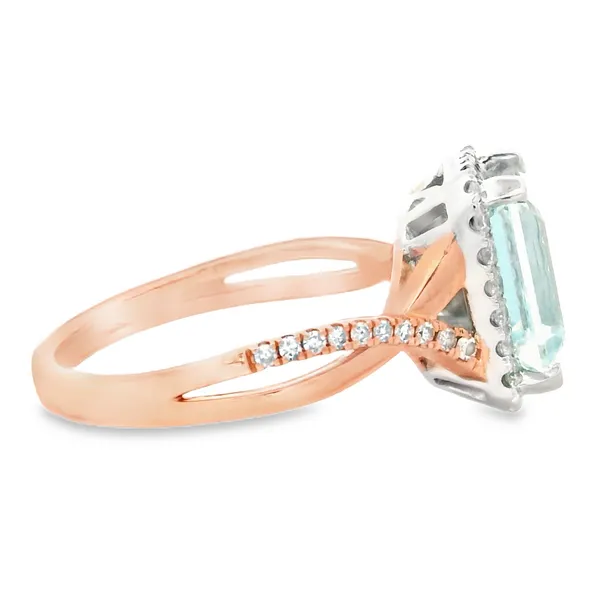 14K Rose Gold Aquamarine Diamond Aquarius Ring Image 2 Monarch Jewelry Winter Park, FL