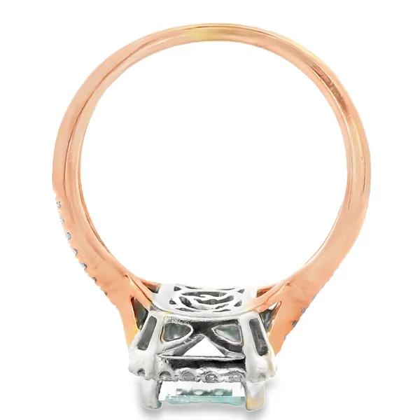 14K Rose Gold Aquamarine Diamond Aquarius Ring Image 4 Monarch Jewelry Winter Park, FL