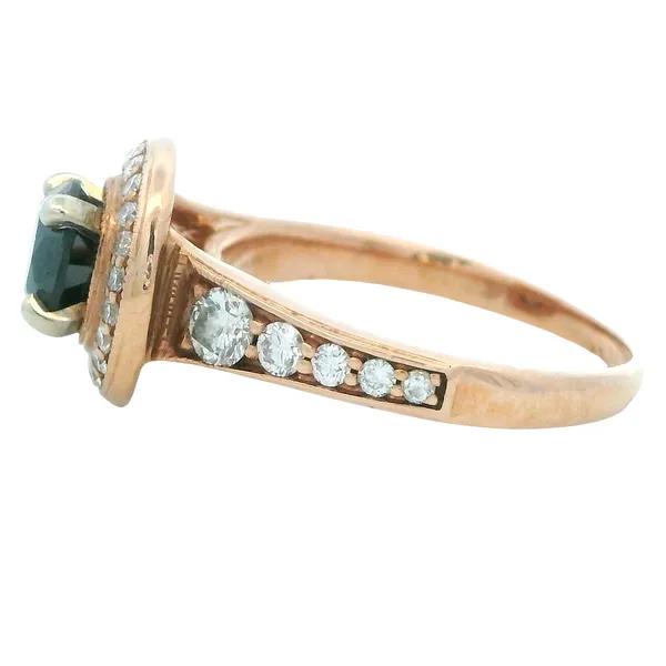 14K Rose Gold Black Diamond Wedding Band Engagement Ring Set Image 3 Monarch Jewelry Winter Park, FL