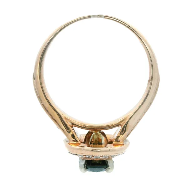 14K Rose Gold Black Diamond Wedding Band Engagement Ring Set Image 5 Monarch Jewelry Winter Park, FL