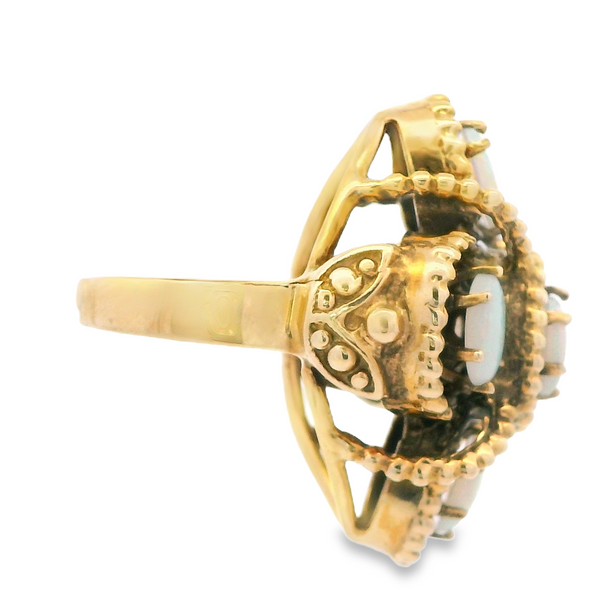 Vintage Opal & Diamond Cluster Ring Image 4 Monarch Jewelry Winter Park, FL