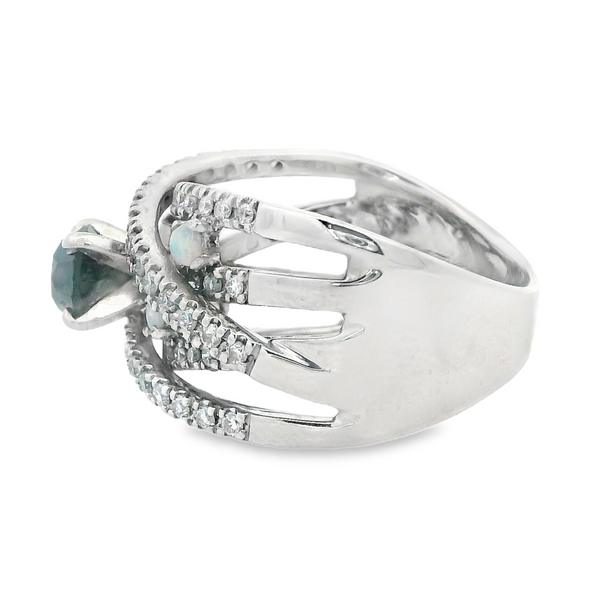 Black Diamond & Opal Band Image 3 Monarch Jewelry Winter Park, FL