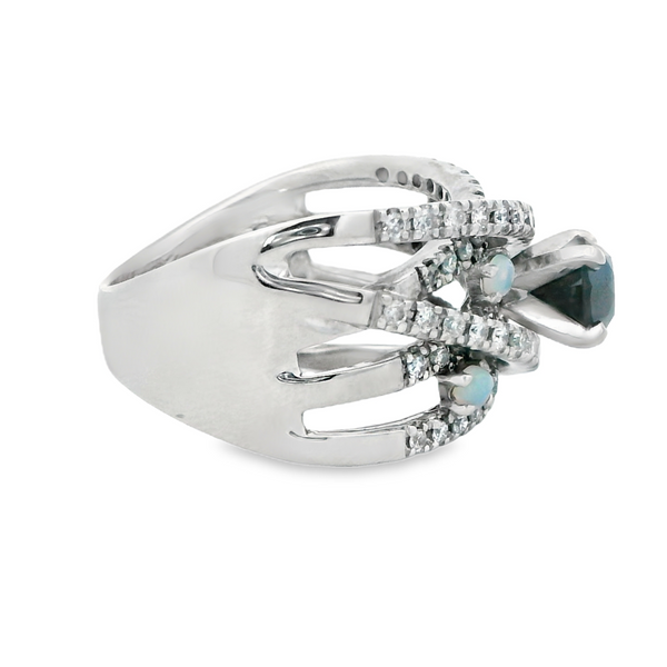 Black Diamond & Opal Band Image 4 Monarch Jewelry Winter Park, FL