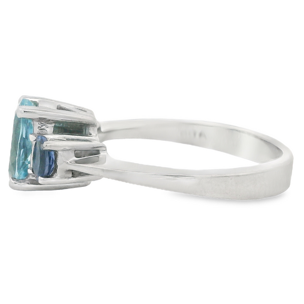 Aquamarine & Tanzanite Three Stone Ring Image 2 Monarch Jewelry Winter Park, FL