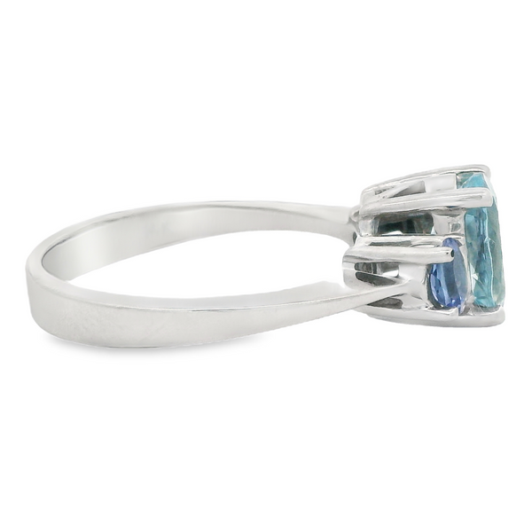Aquamarine & Tanzanite Three Stone Ring Image 4 Monarch Jewelry Winter Park, FL