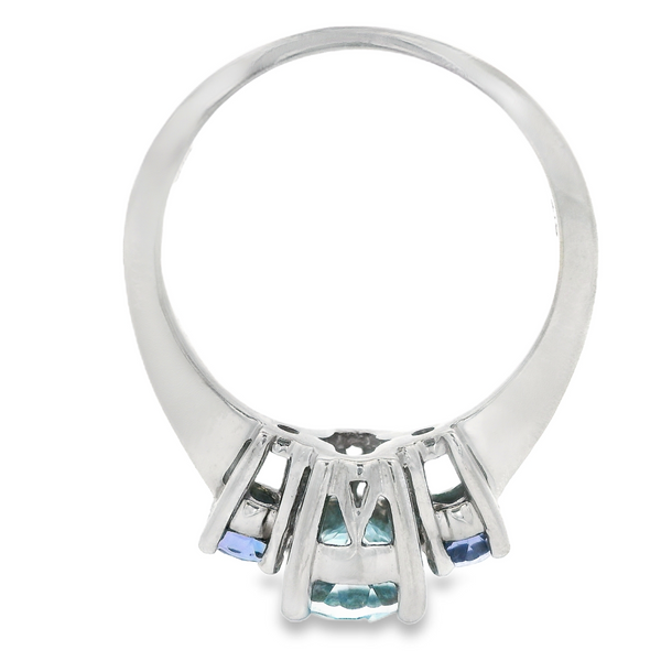 Aquamarine & Tanzanite Three Stone Ring Image 5 Monarch Jewelry Winter Park, FL