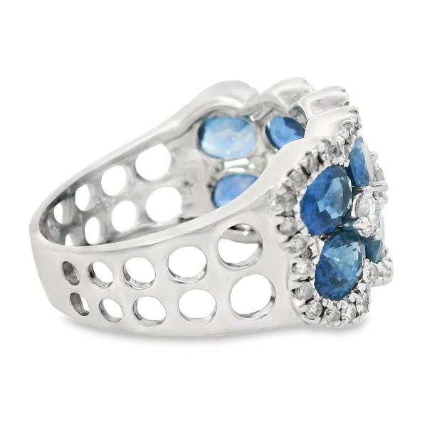 14K White Sapphire Diamond Estate Ring Image 4 Monarch Jewelry Winter Park, FL