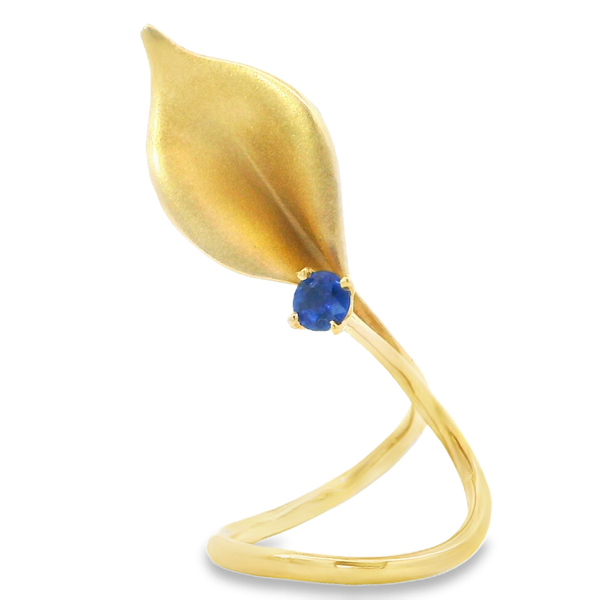 Sapphire Calla Lilly Yellow Gold Ring Monarch Jewelry Winter Park, FL