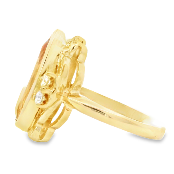 14K Yellow Topaz Diamond Bezel Ring Image 3 Monarch Jewelry Winter Park, FL