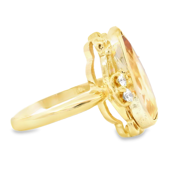 14K Yellow Topaz Diamond Bezel Ring Image 4 Monarch Jewelry Winter Park, FL