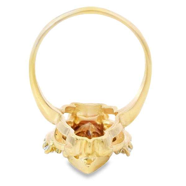 14K Yellow Topaz Diamond Bezel Ring Image 5 Monarch Jewelry Winter Park, FL