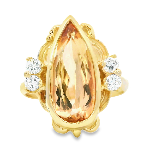 14K Yellow Topaz Diamond Bezel Ring Monarch Jewelry Winter Park, FL