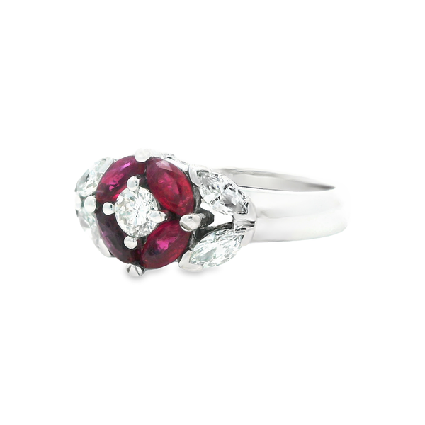 Diamond and Ruby 14K White Gold Fashion Ring Image 2 Monarch Jewelry Winter Park, FL
