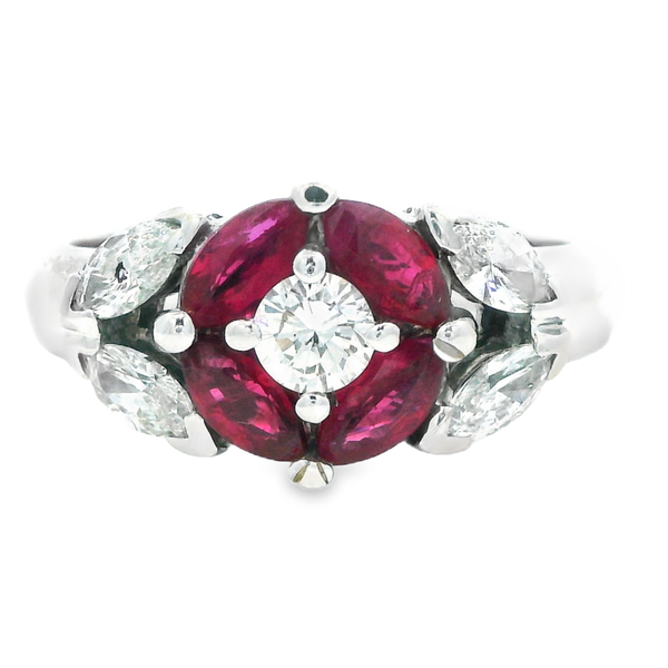 Diamond and Ruby 14K White Gold Fashion Ring Monarch Jewelry Winter Park, FL