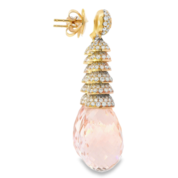 18K Rose Gold Morganite and Diamond Earrings Image 4 Monarch Jewelry Winter Park, FL