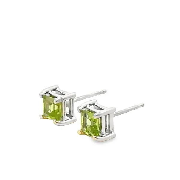 14KW Peridot Princess Cut Earrings  210-00307 Image 2 Monarch Jewelry Winter Park, FL