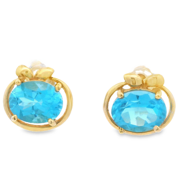 14KY Swiss Blue Topaz Studs 210-00311 Image 2 Monarch Jewelry Winter Park, FL