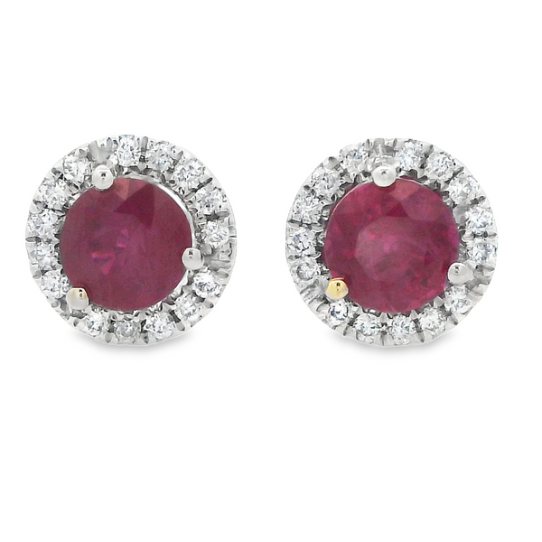18 Karat White Gold Ruby and Diamond Earrings 210-00312 Image 2 Monarch Jewelry Winter Park, FL