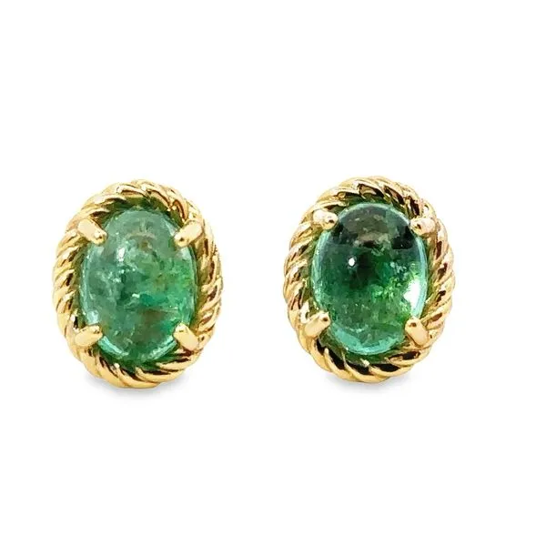 14 Karat Yellow Gold Emerald Earrings 210-00313 Monarch Jewelry Winter Park, FL
