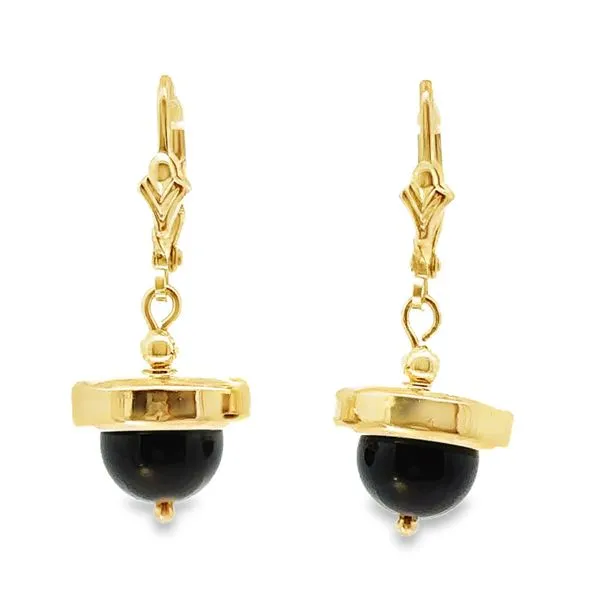 Black Onyx 14Karat Yellow Gold Earrings 210-00318 Image 5 Monarch Jewelry Winter Park, FL