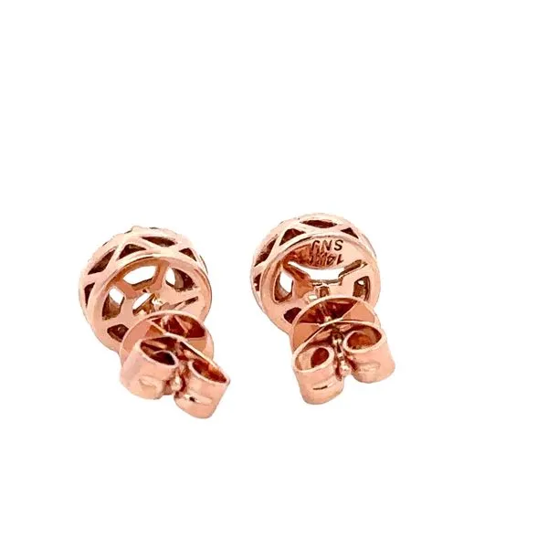 14K Rose Gold Stud/Post Earrings with Morganites and Diamonds Image 3 Monarch Jewelry Winter Park, FL