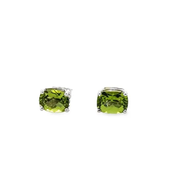 14K White Gold Peridot Stud Earrings Monarch Jewelry Winter Park, FL
