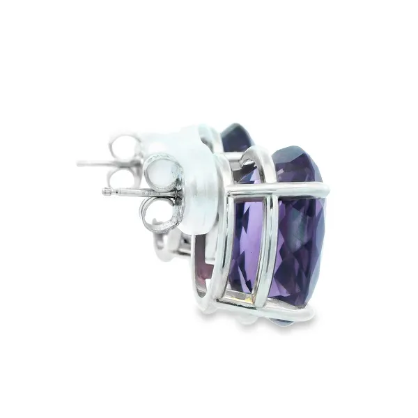14K White Gold Amethyst Stud Earrings Image 2 Monarch Jewelry Winter Park, FL