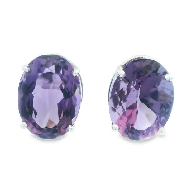 14K White Gold Amethyst Stud Earrings Monarch Jewelry Winter Park, FL