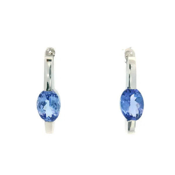 14K White Gold Tanzanite Friction Earrings Monarch Jewelry Winter Park, FL