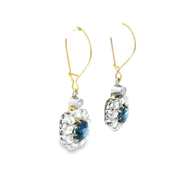 14K Two Tone Gold Victorian Sapphire Earrings Image 2 Monarch Jewelry Winter Park, FL