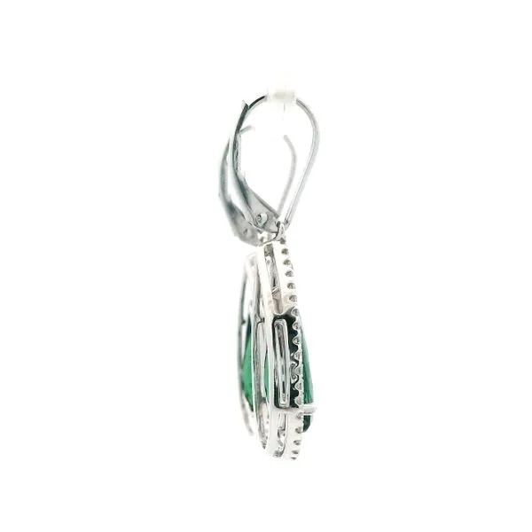 Tourmaline Diamond 18K White Gold Leverback Earrings Image 2 Monarch Jewelry Winter Park, FL