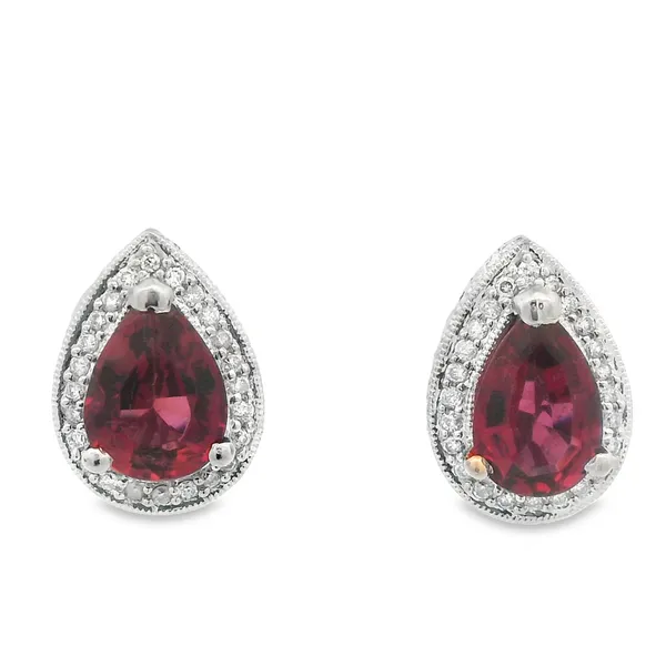 Rubellite Diamond 14K White Gold Stud Earrings Monarch Jewelry Winter Park, FL