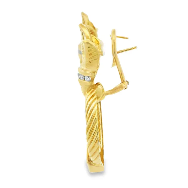 Garnet Rhodolite Door Knocker Earrings in 18K Yellow Gold Image 2 Monarch Jewelry Winter Park, FL