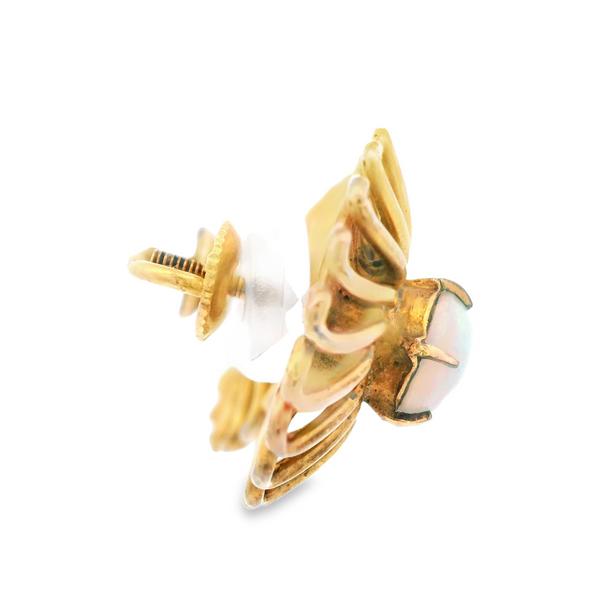 Vintage Opal Yellow Gold Earrings Image 3 Monarch Jewelry Winter Park, FL