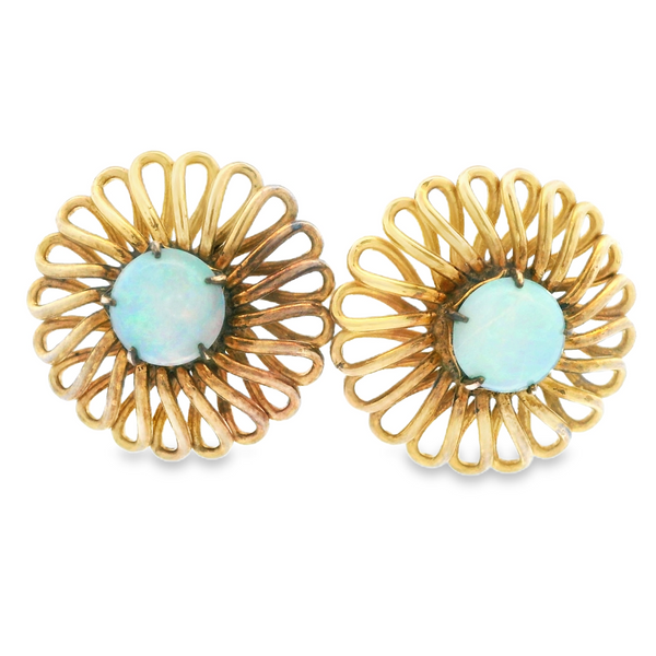 Vintage Opal Yellow Gold Earrings Monarch Jewelry Winter Park, FL
