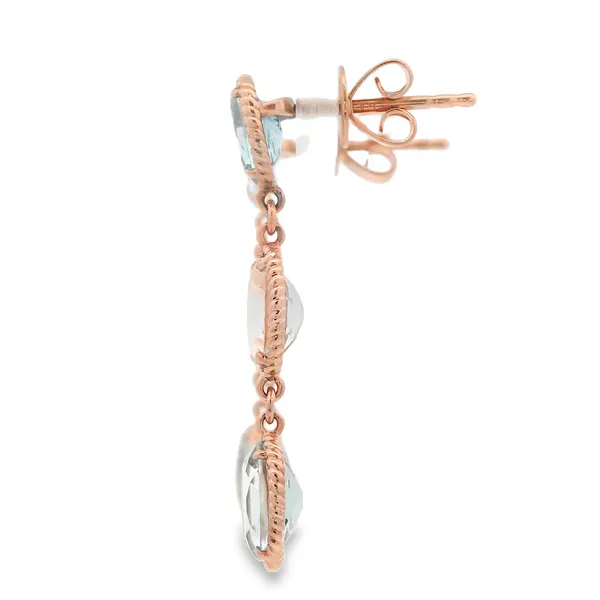 14K Rose Gold Aquamarine Drop Earrings Image 2 Monarch Jewelry Winter Park, FL