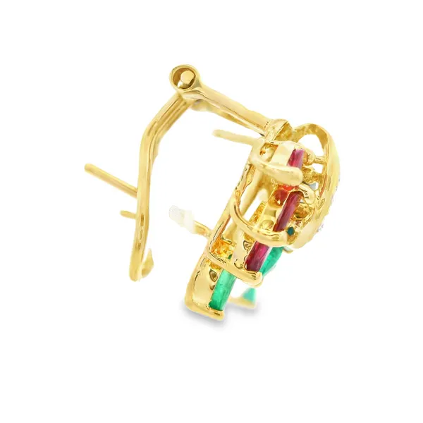 14K Yellow Gold Colored Stone Earrings Image 3 Monarch Jewelry Winter Park, FL