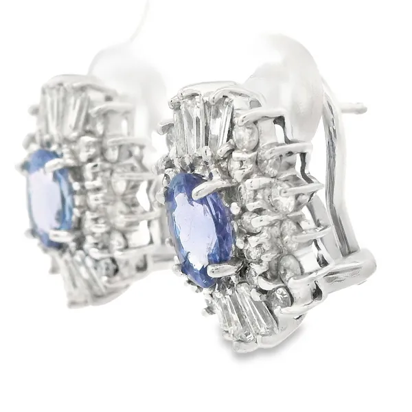 Tanzanite Diamond Halo Earrings Image 2 Monarch Jewelry Winter Park, FL