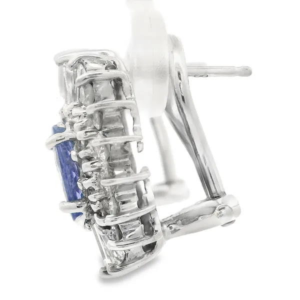 Tanzanite Diamond Halo Earrings Image 3 Monarch Jewelry Winter Park, FL