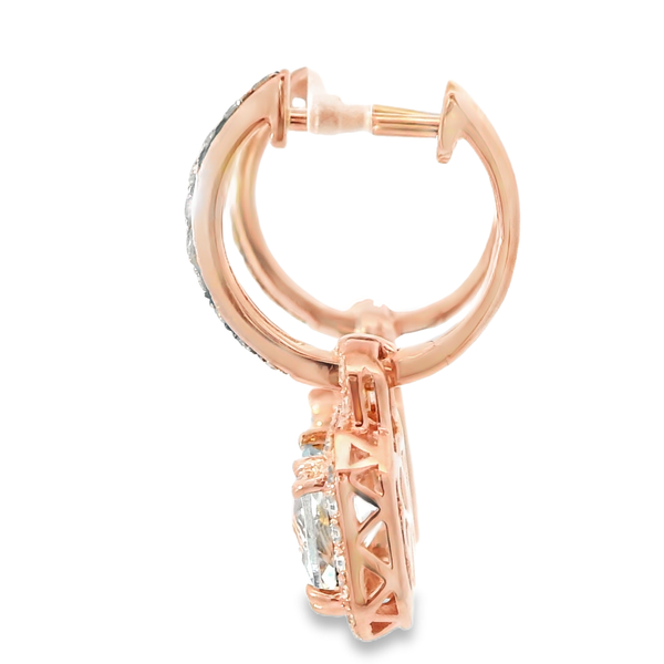 14Karat Rose Gold Aquamarine Drop Earrings Image 3 Monarch Jewelry Winter Park, FL