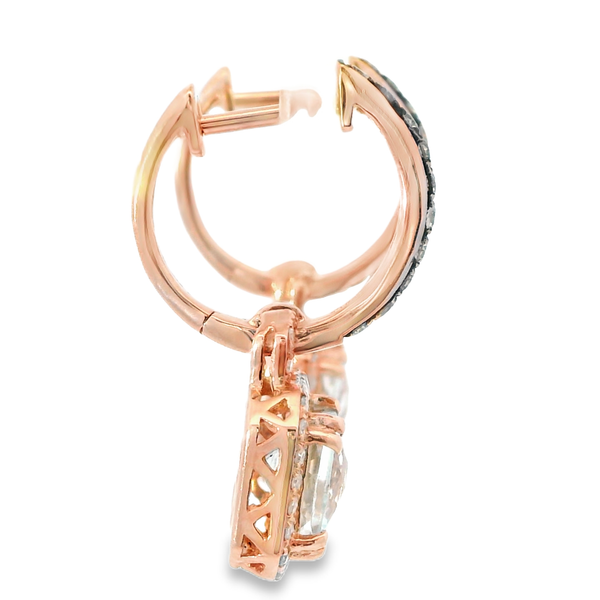 14Karat Rose Gold Aquamarine Drop Earrings Image 4 Monarch Jewelry Winter Park, FL