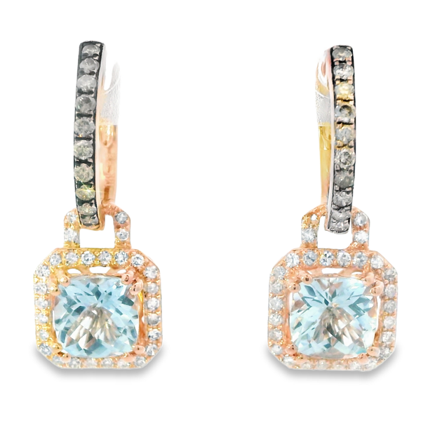 14Karat Rose Gold Aquamarine Drop Earrings Monarch Jewelry Winter Park, FL