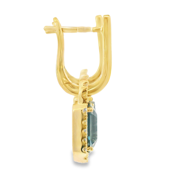 Sapphire and Diamond Contemporary Gold Earrings Image 4 Monarch Jewelry Winter Park, FL