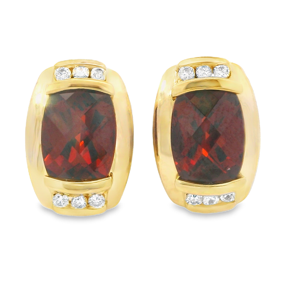 Garnet and Diamond Victorian Gold Earrings Image 2 Monarch Jewelry Winter Park, FL