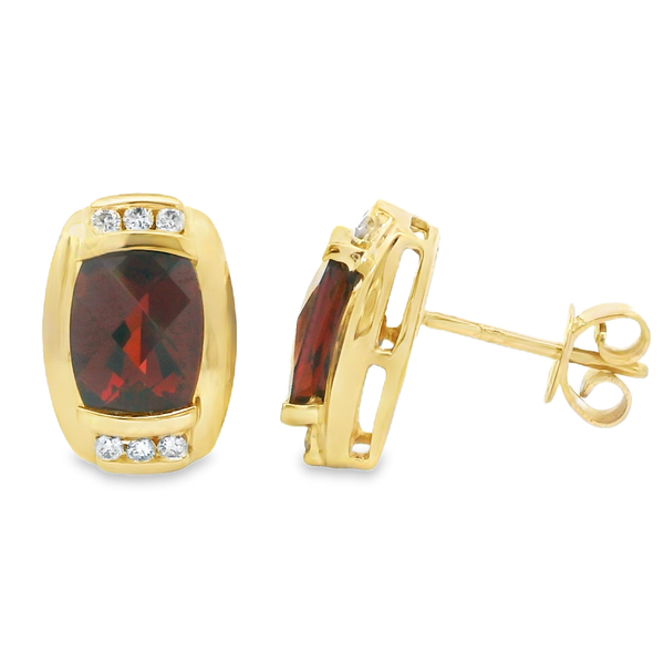 Garnet and Diamond Victorian Gold Earrings Monarch Jewelry Winter Park, FL