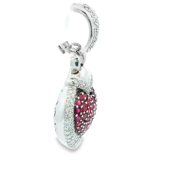 18K White Gold Diamond Ruby Heart Pendant Image 3 Monarch Jewelry Winter Park, FL