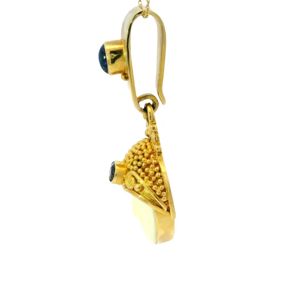 18K Yellow Gold Sajen Estate Ivory Mask Pendant Image 2 Monarch Jewelry Winter Park, FL