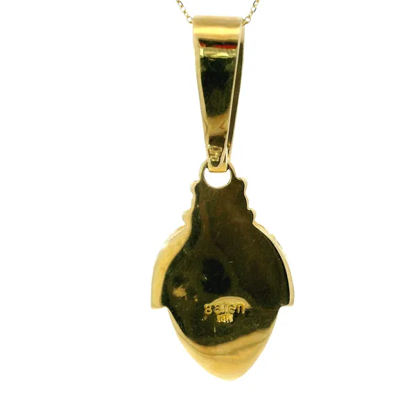 18K Yellow Gold Sajen Estate Ivory Mask Pendant Image 4 Monarch Jewelry Winter Park, FL