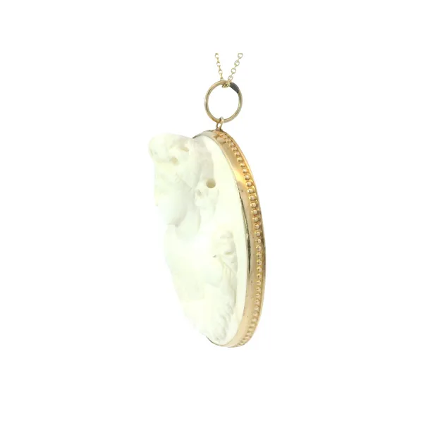 14K Yellow Gold Cameo Pendant with Young Girl Image 3 Monarch Jewelry Winter Park, FL